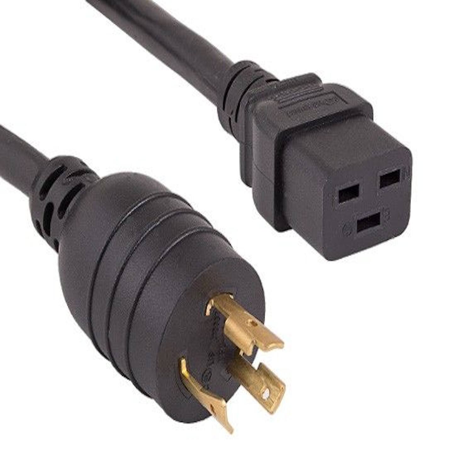 Front. Sanoxy - SANOXY Cables and Adapters; 8ft 12 AWG 20A 250V Heavy-Duty Power Cord (NEMA L6-20P to IEC 320 C19), Black - Black.