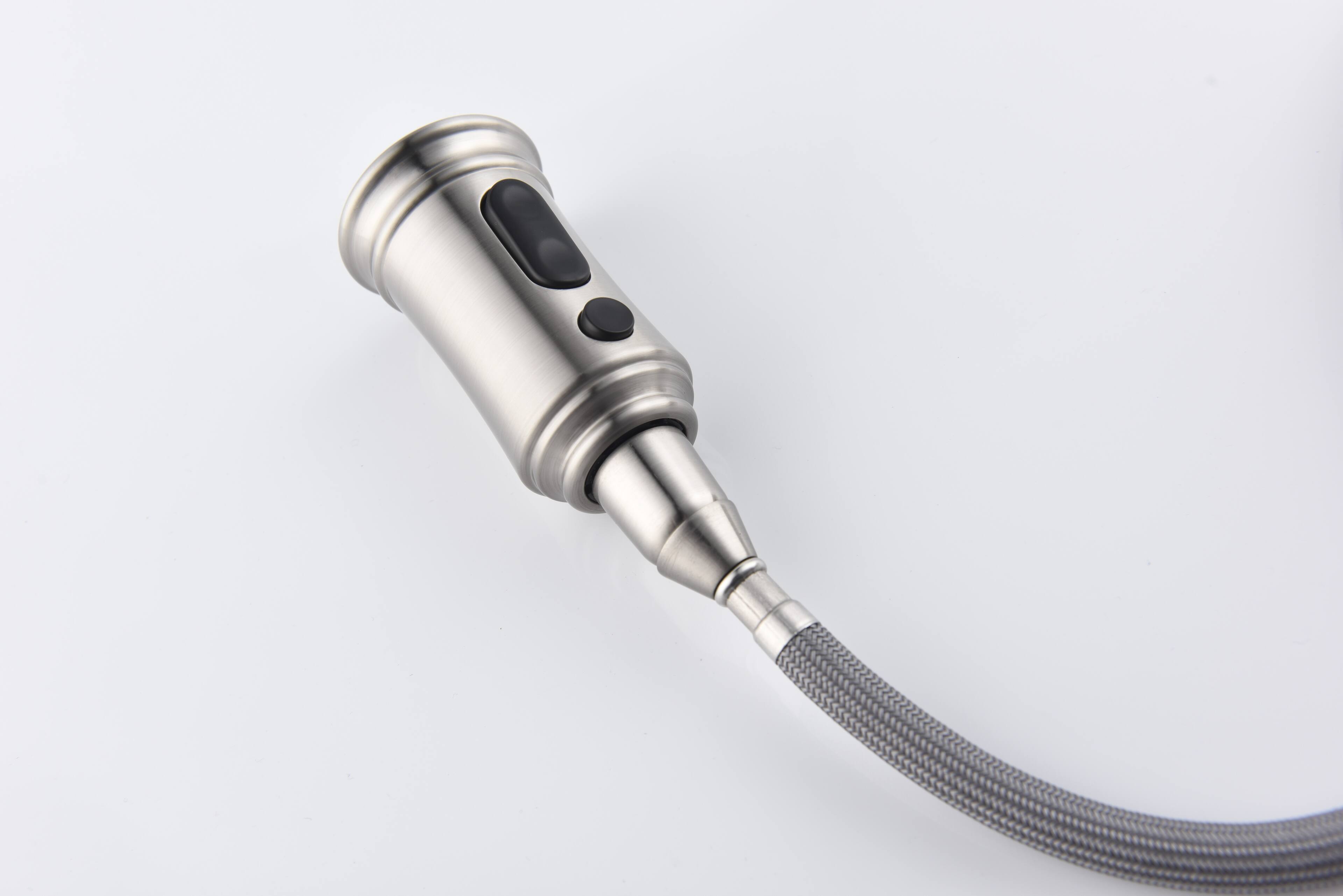 Alt View 4. Siljoy - Kitchen Faucet with Pull Down Sprayer - Brushed Nickel.