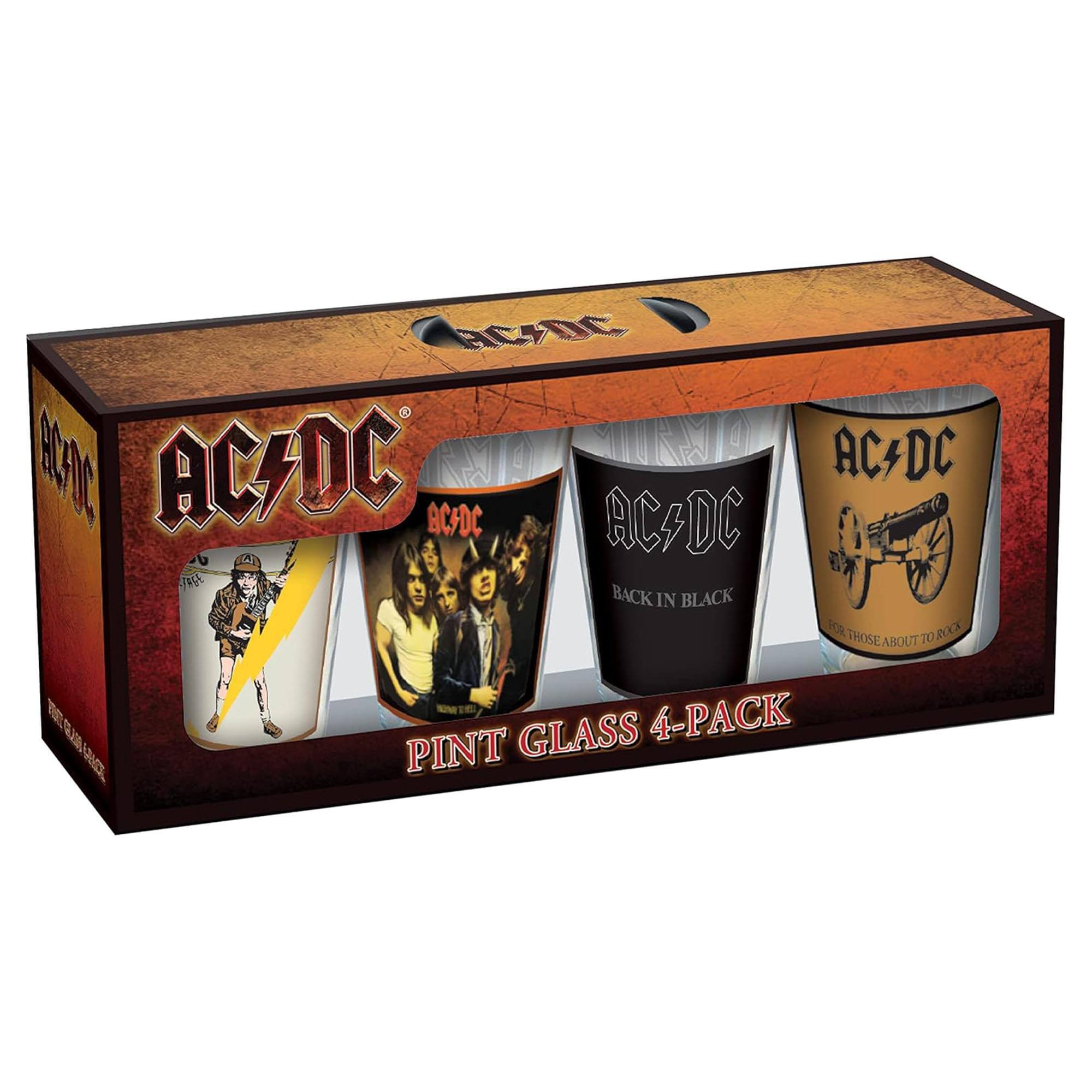 AC/DC  
BACK IN BLACK FOR THOSE ABOUT TO R00K  
GLASS 4-PACK PINT