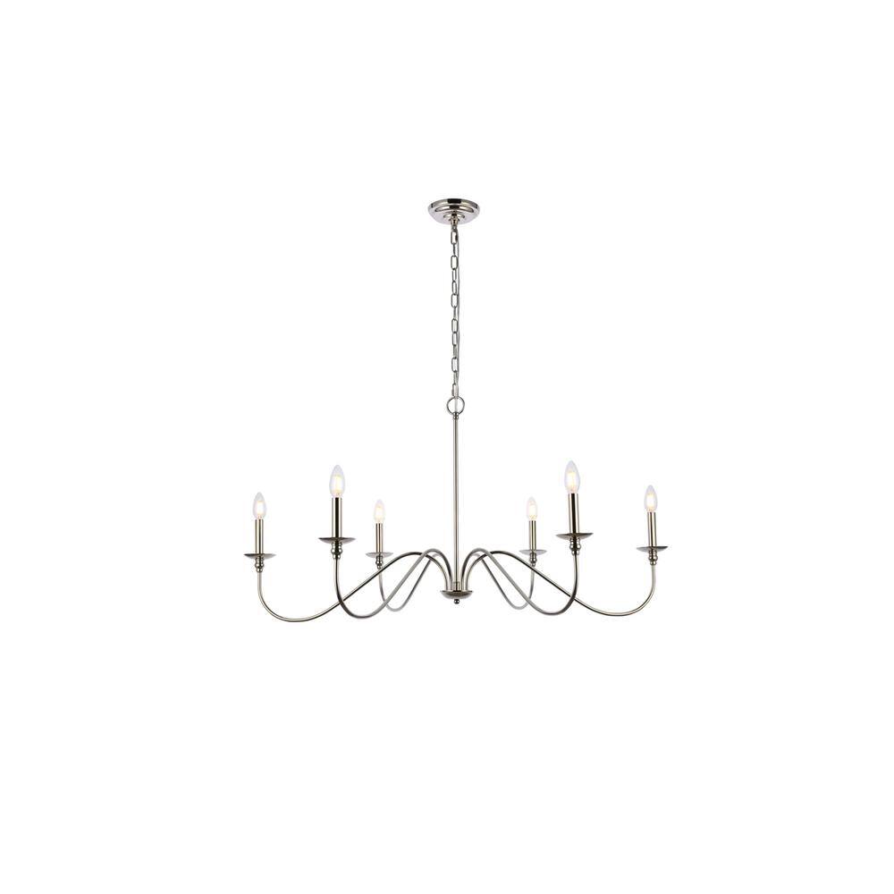 Alt View 4. Living District - Rohan 42 inch chandelier in polished nickel - Polished Nickel.
