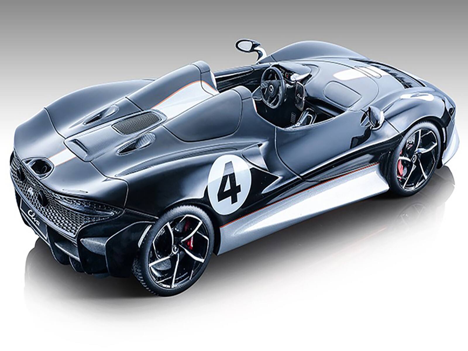 Alt View 1. Tecnomodel - 2020 McLaren Elva Convertible #4 Black w/Silver Accents "Exclusive Collection" Ltd Ed to 79 pcs 1/18 Car by Tecnomodel.