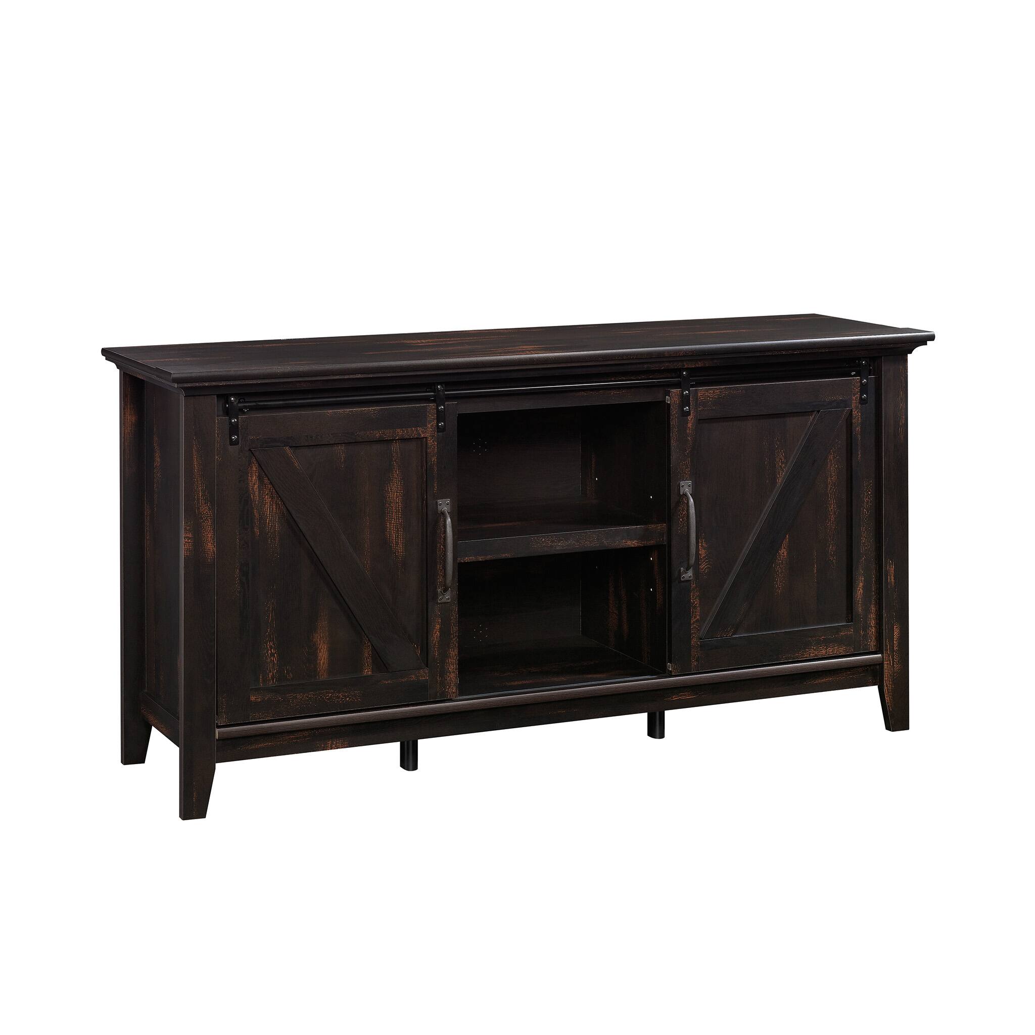 Front. Sauder - Dakota Pass TV  Credenza - Char Pine.