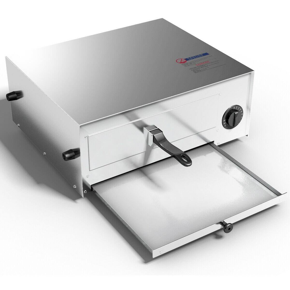 Alt View 5. SKONYON - Stainless Steel Electric Pizza Oven with Fast Heating and Indoor Countertop Design - Silver.