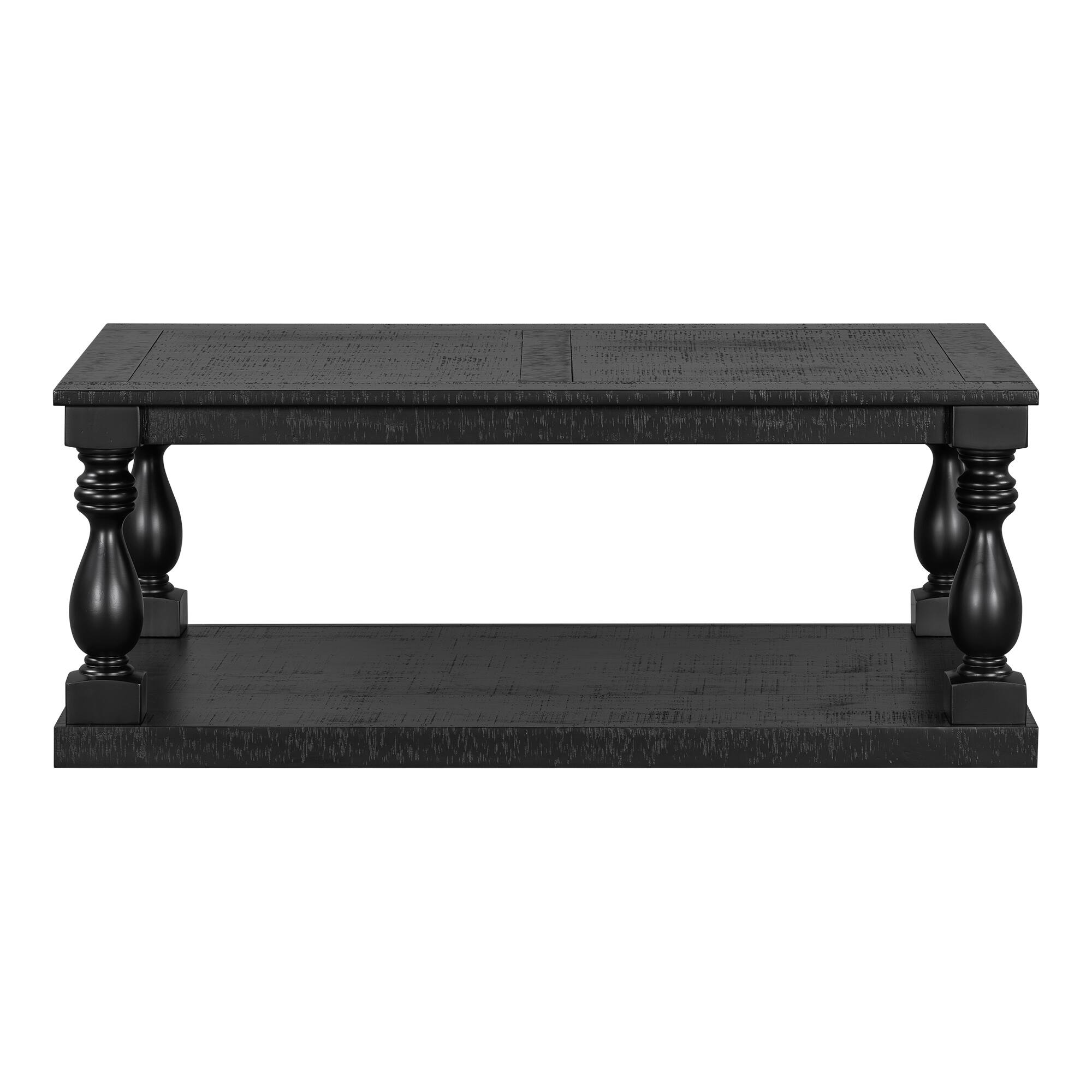 Left. APRILSOUL - Set of 2 Nesting Coffee Tables Farmhouse Rectangle Living Room Wood Finish Small Sofa Side Table - Black.