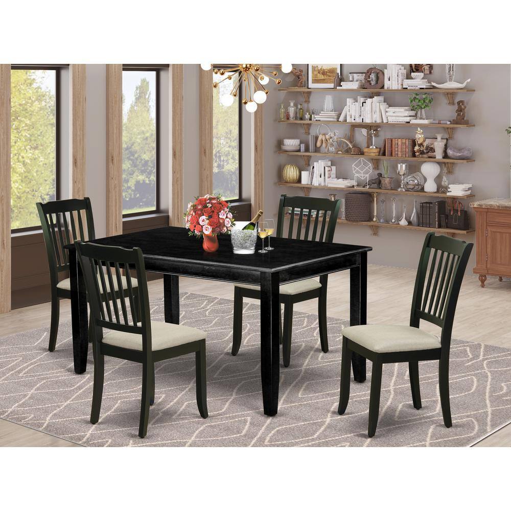 Left. East West Furniture - Dining Room Set Black - Brown.