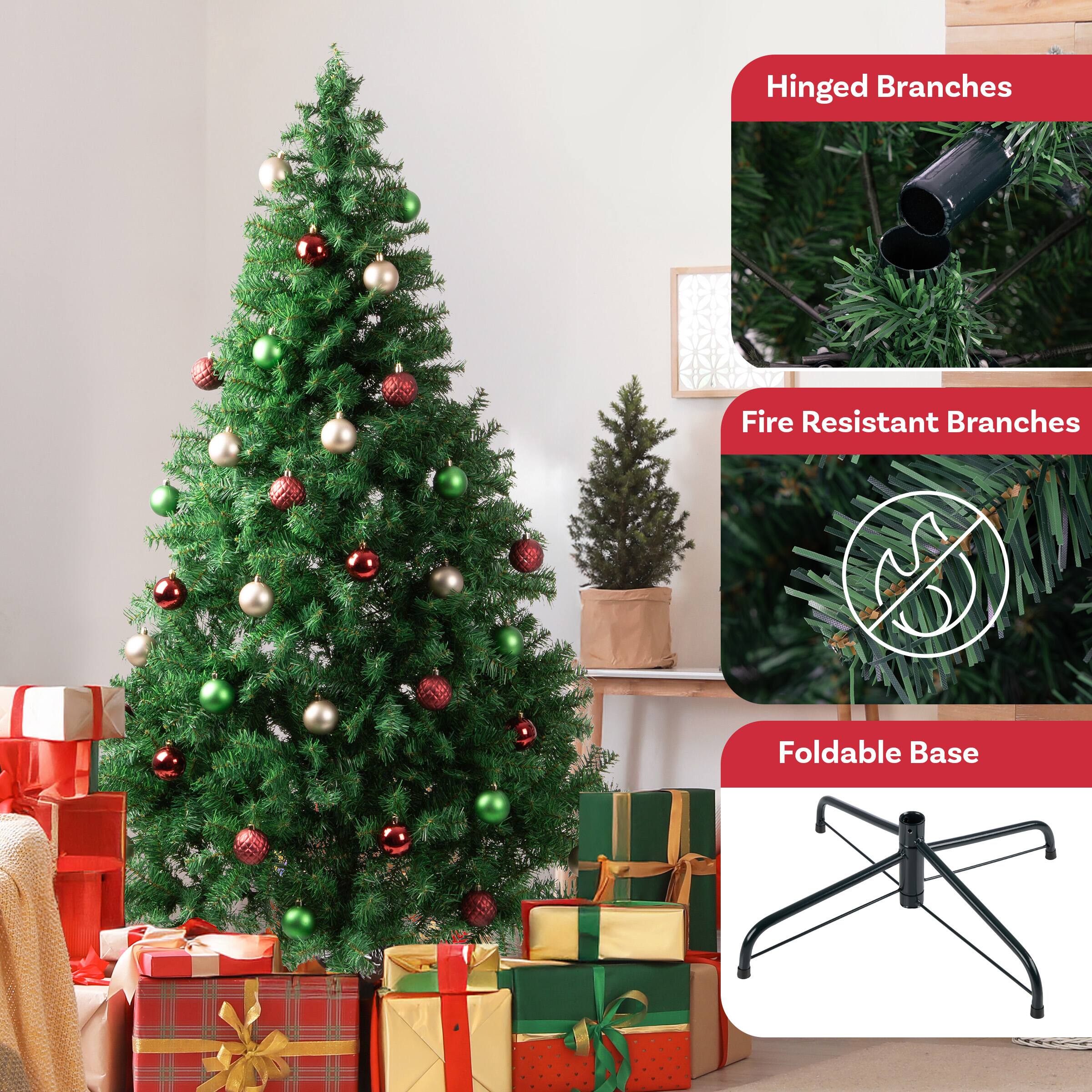 Hinged Branches  
Fire Resistant Branches  
Foldable Base