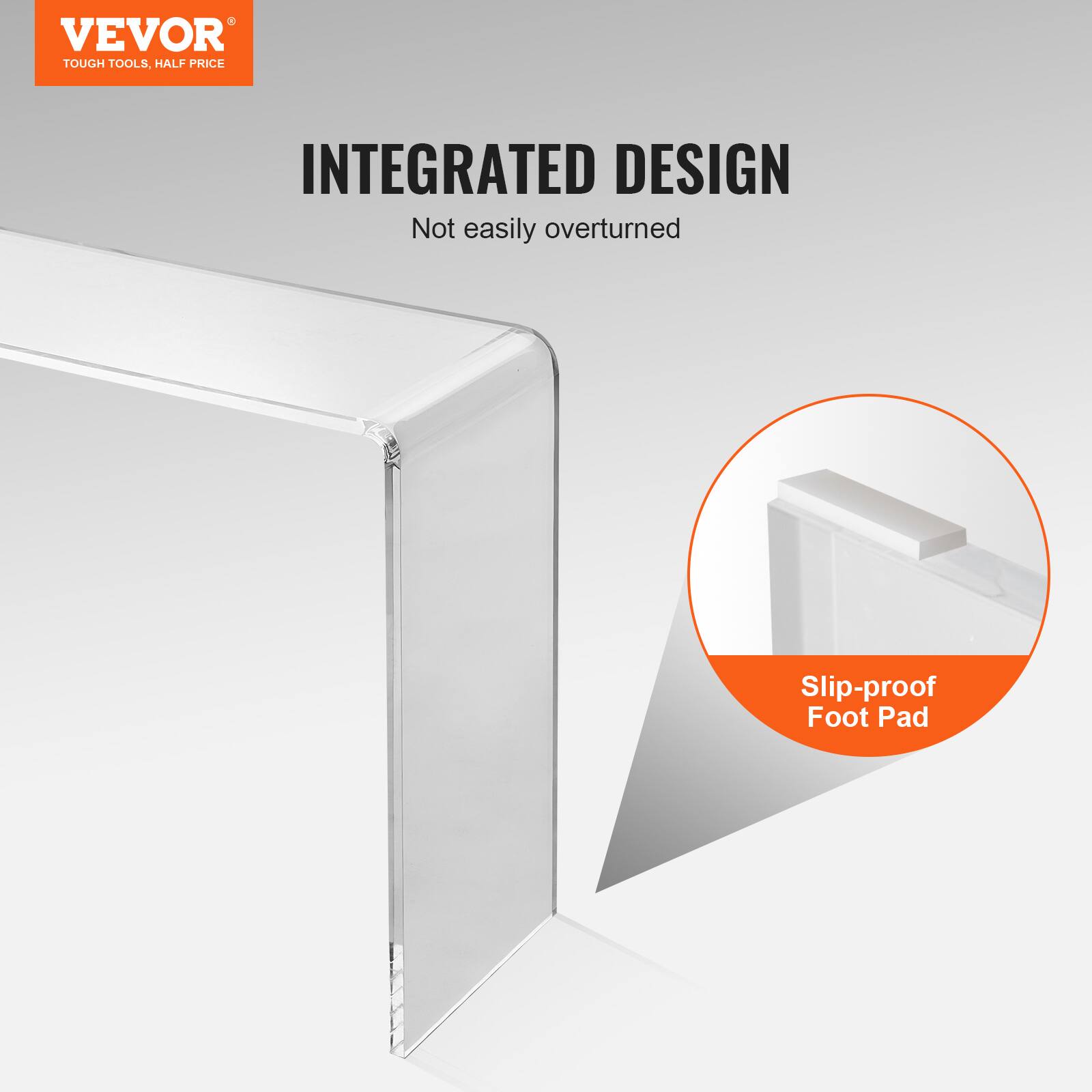 VEVOR  
TOUGH TOOLS, HALF PRICE  

INTEGRATED DESIGN  
Not easily overturned  

Slip-proof Foot Pad
