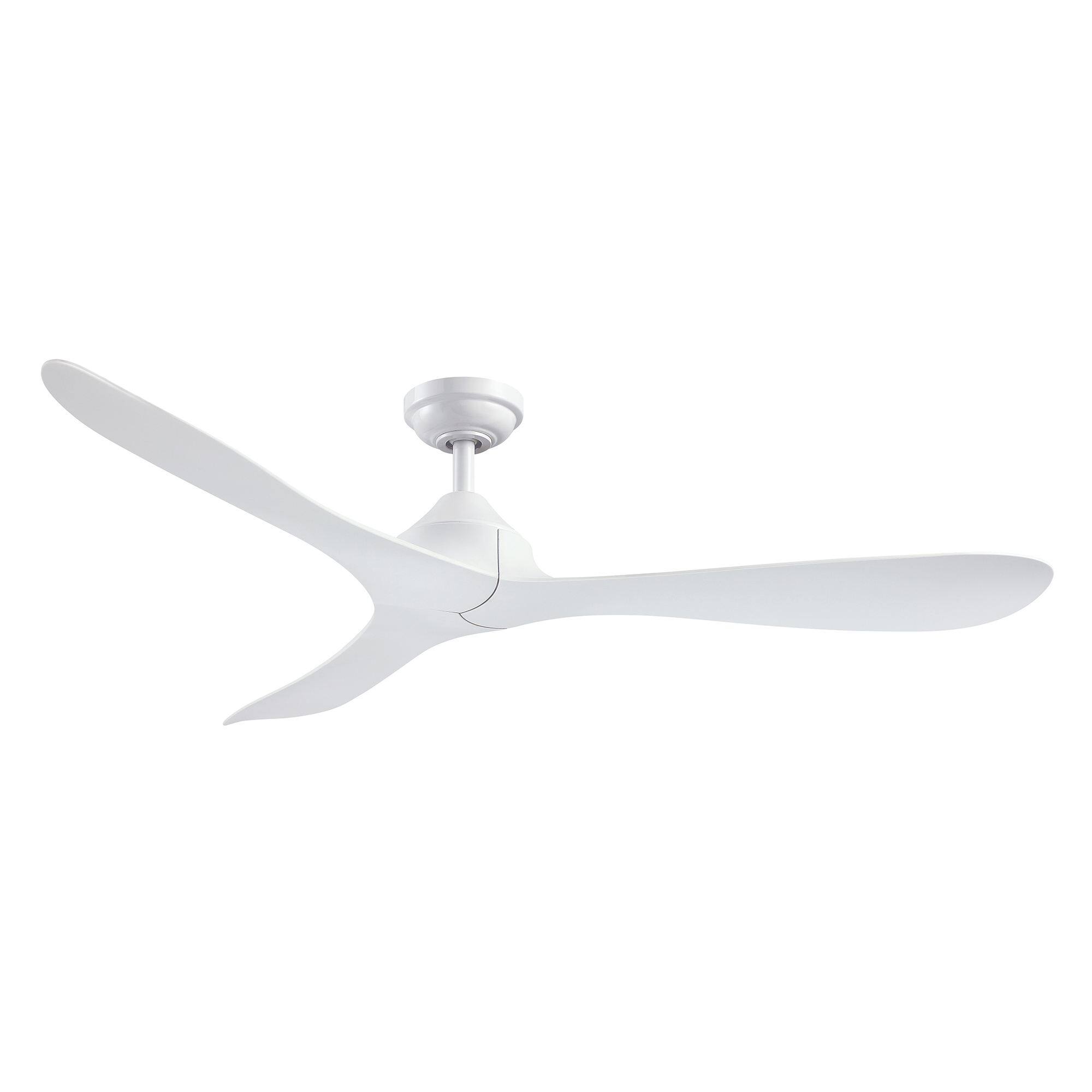 Back. Parrot Uncle - 56 in. Modern White Propeller 3-Blade Ceiling Fan with Remote Control without Light - White.