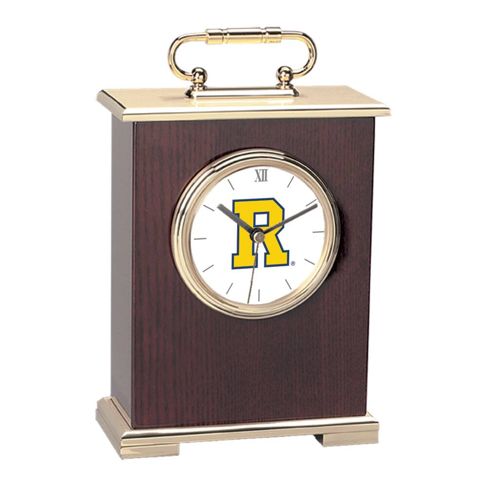 Front. Jardine - Rochester Yellow Jackets Primary Team Logo Carriage Clock - Gold.
