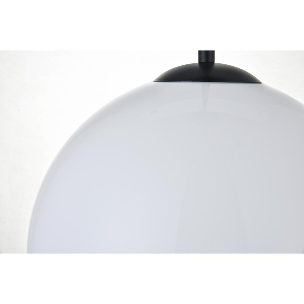 Left. Living District - Baxter 1 Light Black Pendant With Frosted White Glass - Black And Frosted White.