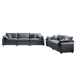 LOVMOR - Family sofa set Deep Seat Sofa Warm Sofa for Home Cinema and Living Room One 2Seater Sofa and One 3Seater SofaGrey - Gray