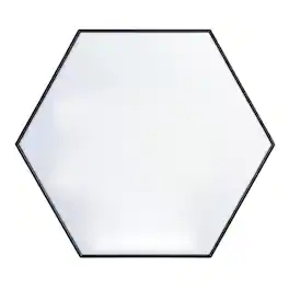 Elegant Decor - Metal frame hexagon mirror 41 inch - Black