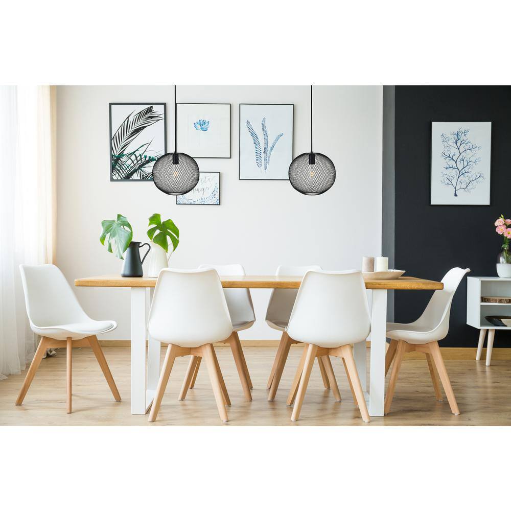 Back. Living District - Keller 1 Light Black Pendant - Black.