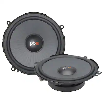Front. Powerbass - PowerBass OE700-TY - 7" Toyota Plug and Play Mid Range Drivers, Pair 90Wrms / 270Wmax - no grills (2 ohm) - Black/Gray.