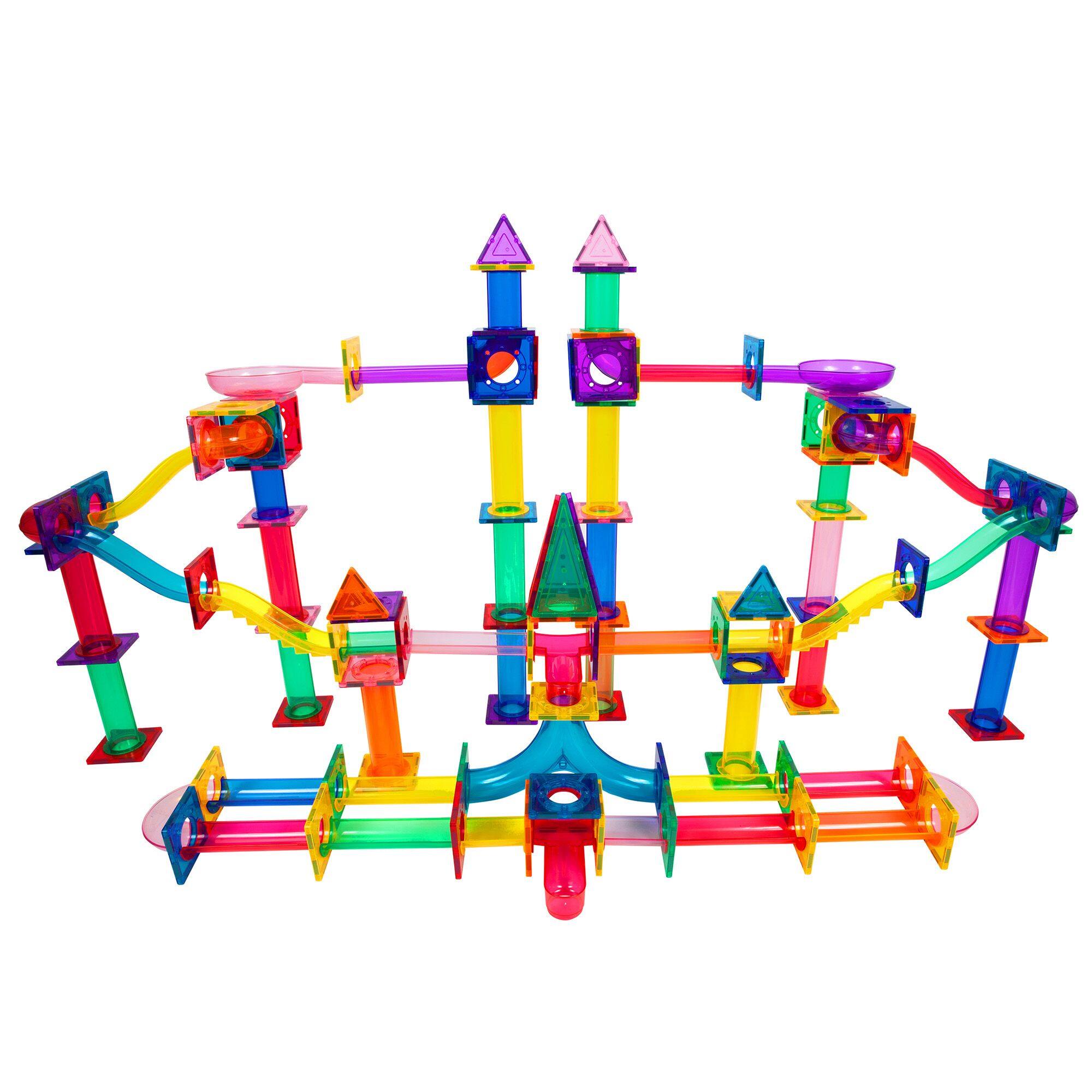 Alt View 3. PicassoTiles - PICASSO-TILES Marble Run Magnetic Tiles for Kids, 200PCS, Construction Magnet Tiles Race Track Building Blocks STEM Toy - Multicolor.