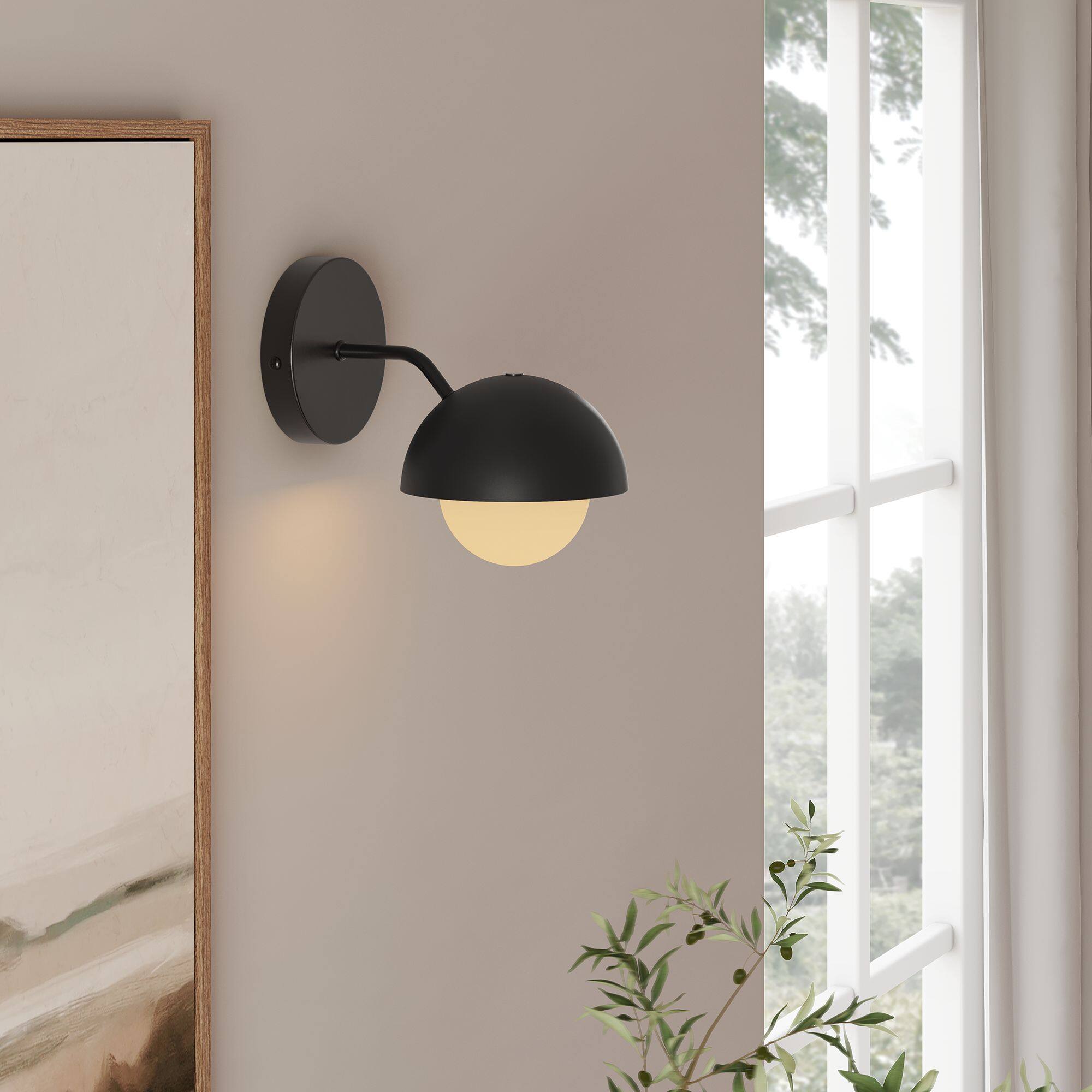 Alt View 2. Modway - Eclipse Globe Wall Sconce by Modway - Black.