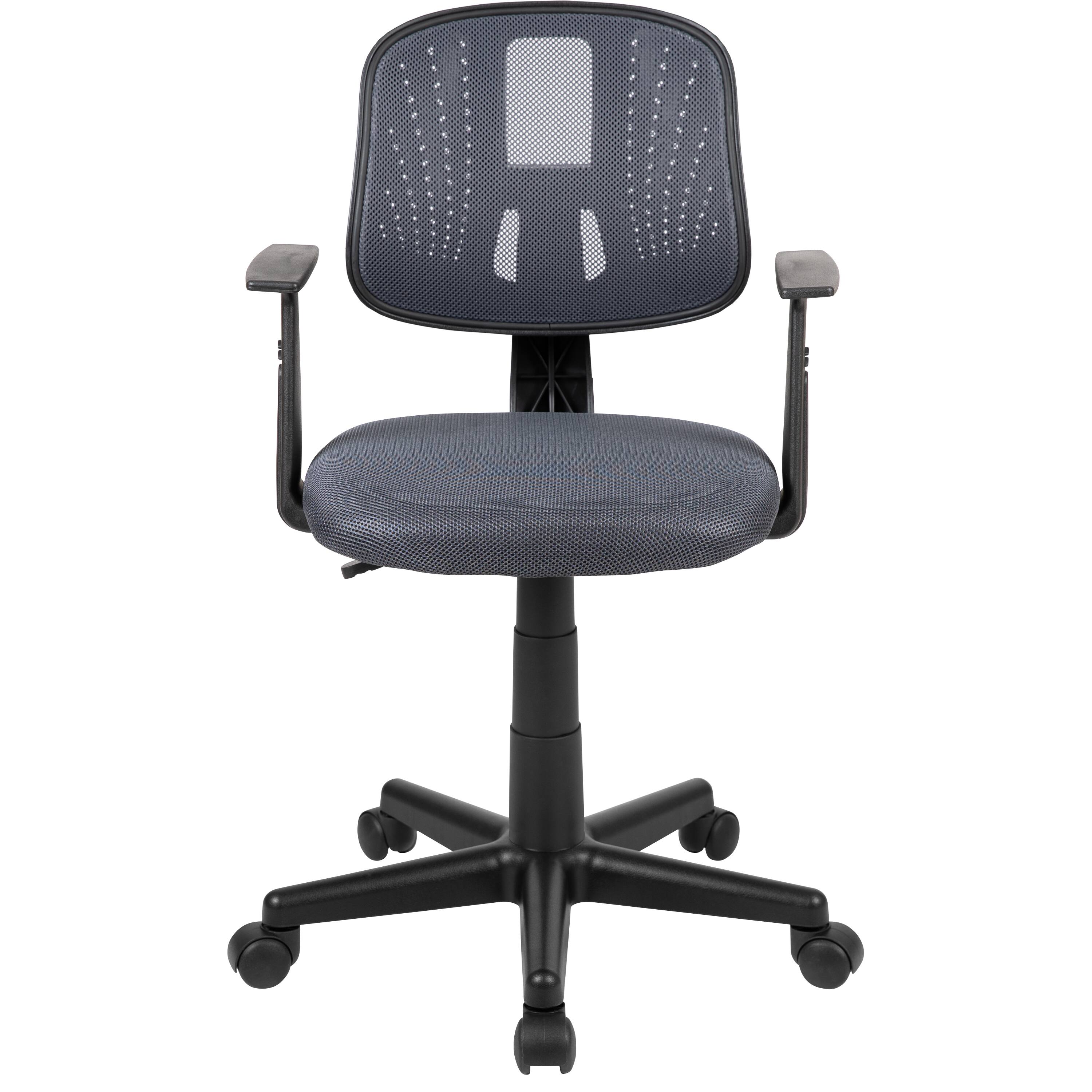 Alt View 5. Emma + Oliver - Pivot Back Mesh Swivel Task Office Chair with Arms - Gray.