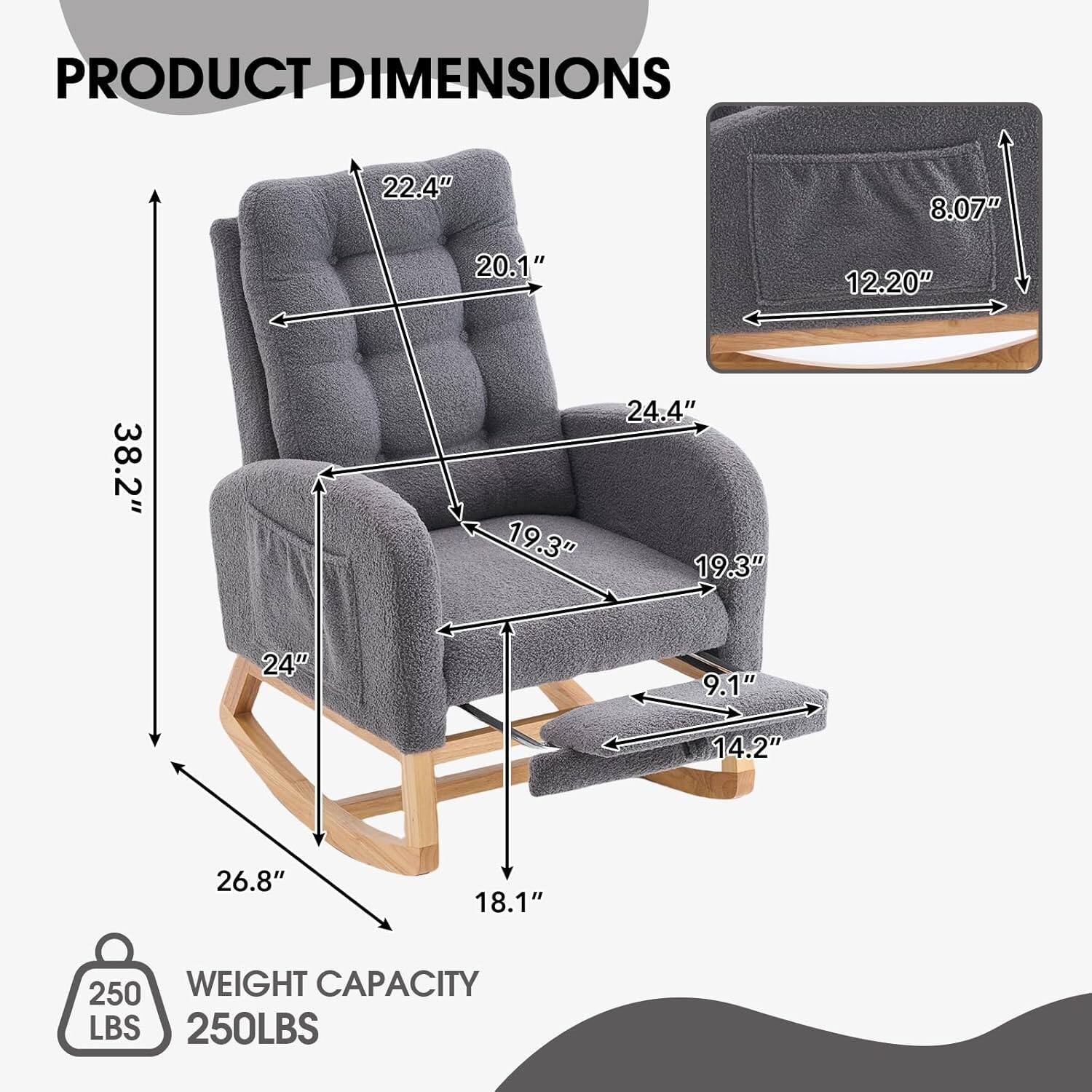 PRODUCT DIMENSIONS  
22.4" x 8.07" x 20.1" x 12.20" x 38.2" x 19.3" x 24.4" x 19.3" x 24" x 9.1" x 14.2" x 26.8" x 18.1" x 250 LBS  
WEIGHT CAPACITY  
250 LBS