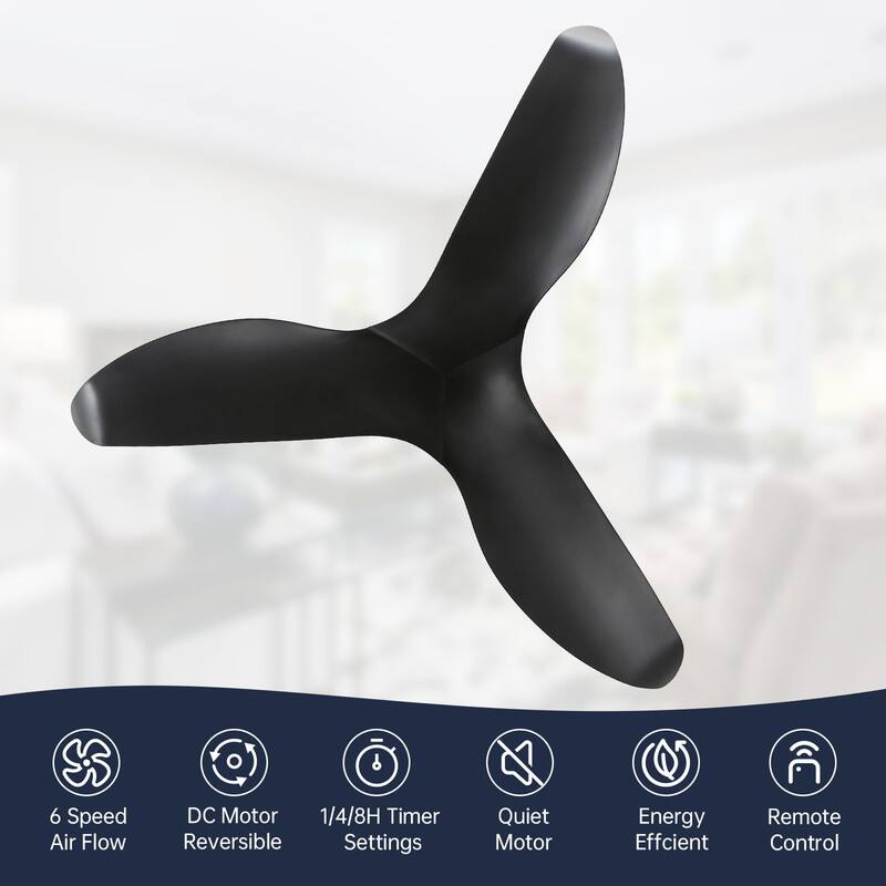 - 6 Speed Air Flow
- DC Motor Reversible
- 1/4/8H Timer Settings
- Quiet Motor
- Energy Efficient
- Remote Control