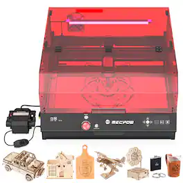 Mecpow - X4 Pro Laser Engraver, 22W High Accuracy & Air Assist, Auto Fan, Enclosed Cutter Machine for Metal Acrylic Leather DIY