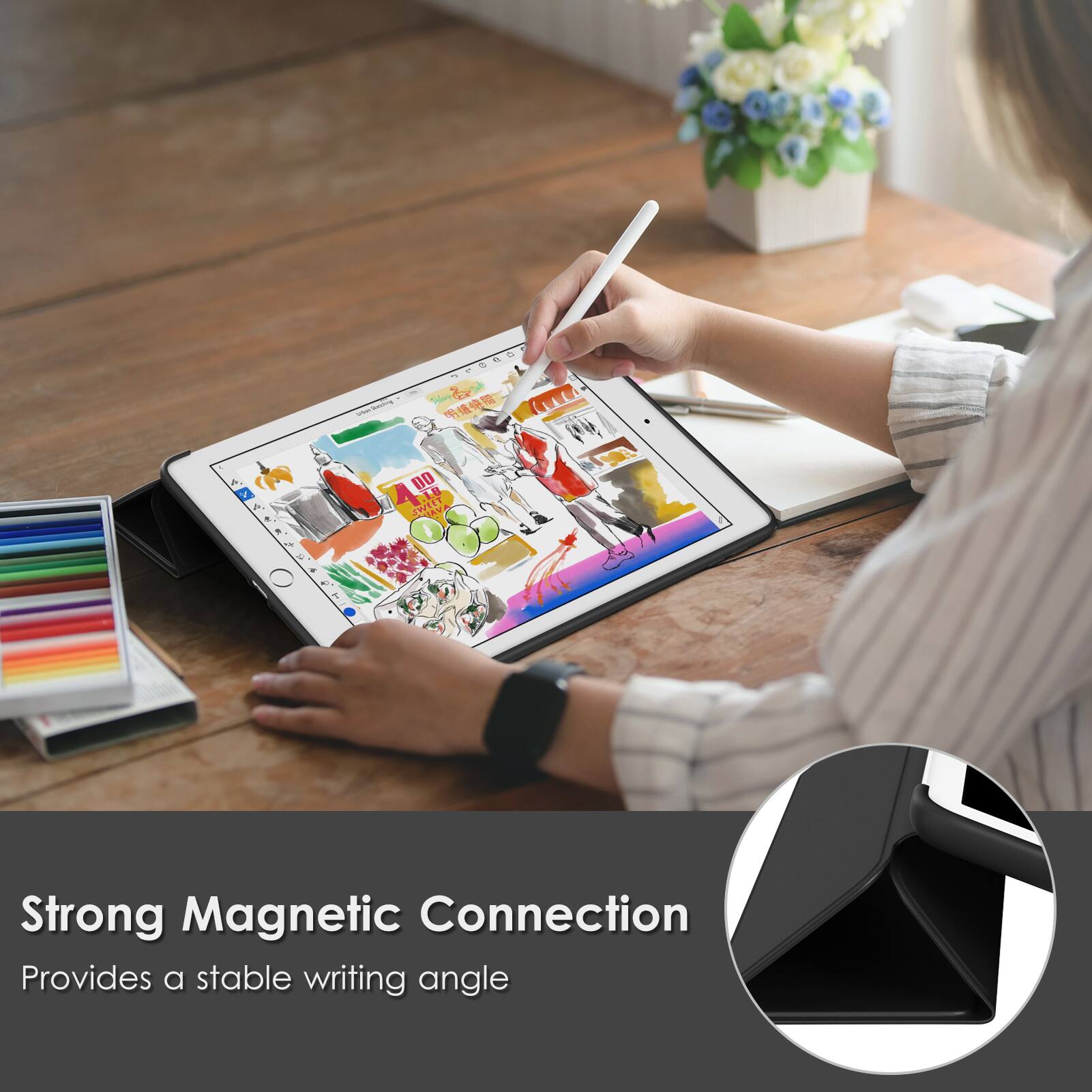 Strong Magnetic Connection Provides a stable writing angle