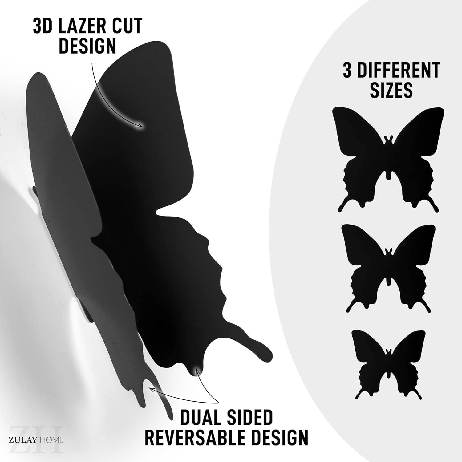 3D LAZER CUT DESIGN, 3 DIFFERENT SIZES, DUAL SIDED REVERSABLE DESIGN, ZULAY HOME
