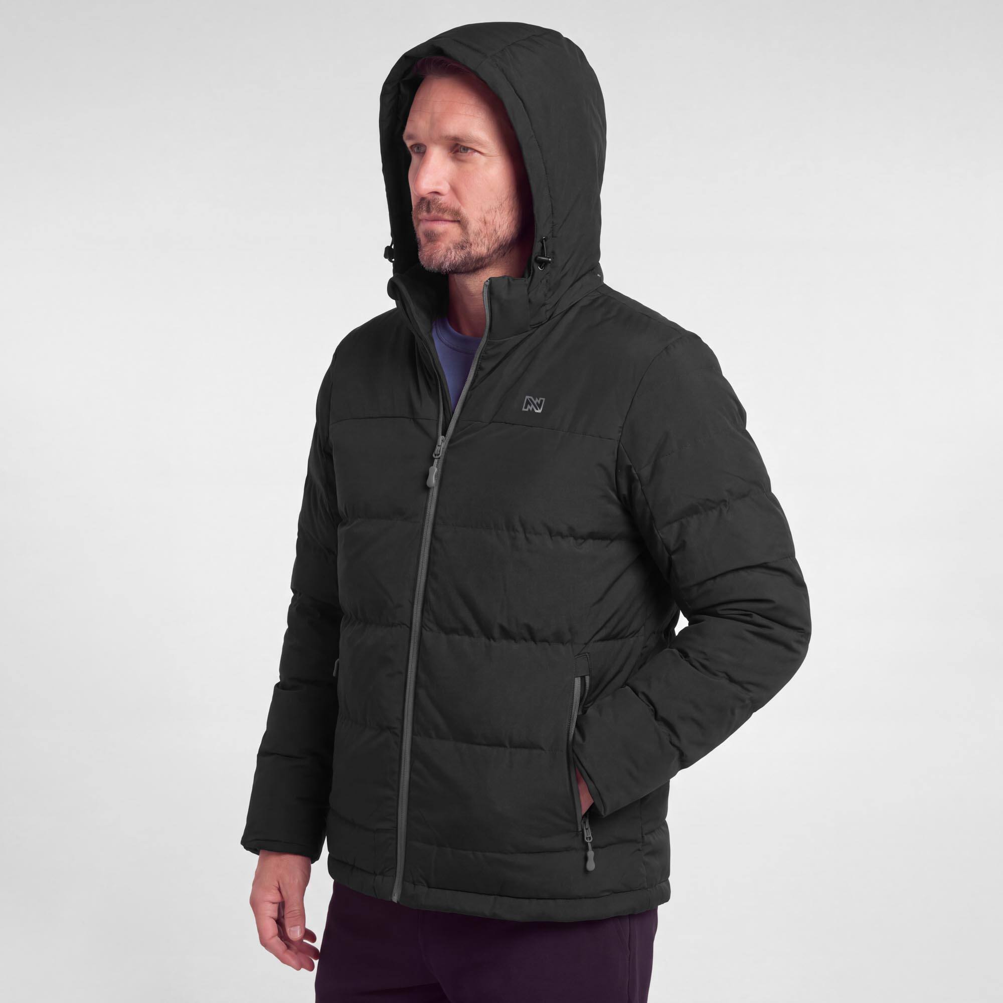 Back. Mobile Warming - App Controlled Men's Crest 2.0 Down Heated Jacket - Black.