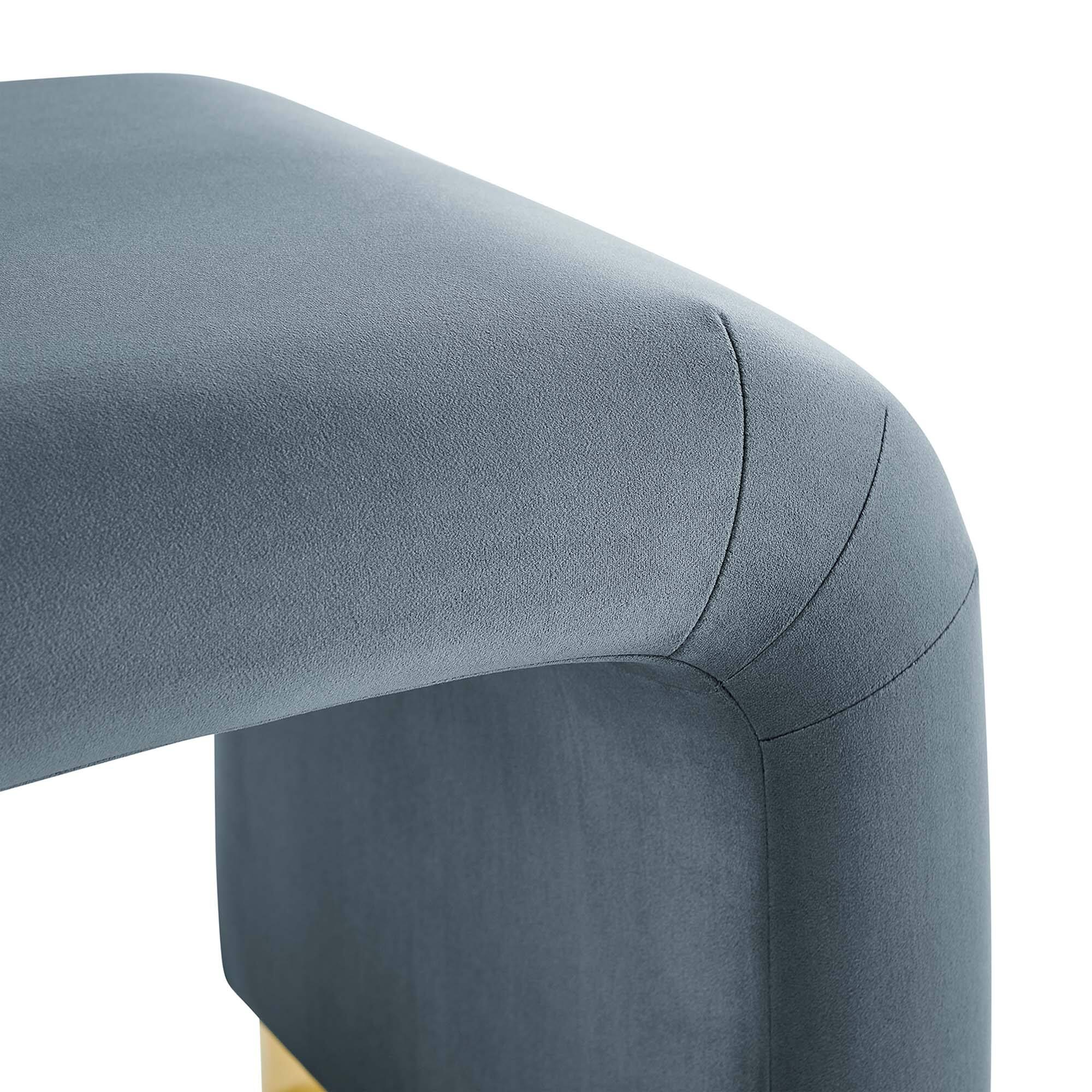 Alt View 6. Modway - Koda Performance Velvet Waterfall Stool by Modway - Brass Cadet Blue.