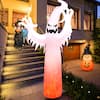 Front. Costway - 12 Ft Halloween Inflatable Ghost Yard Decoration w/ Built-in LED Lights - White.