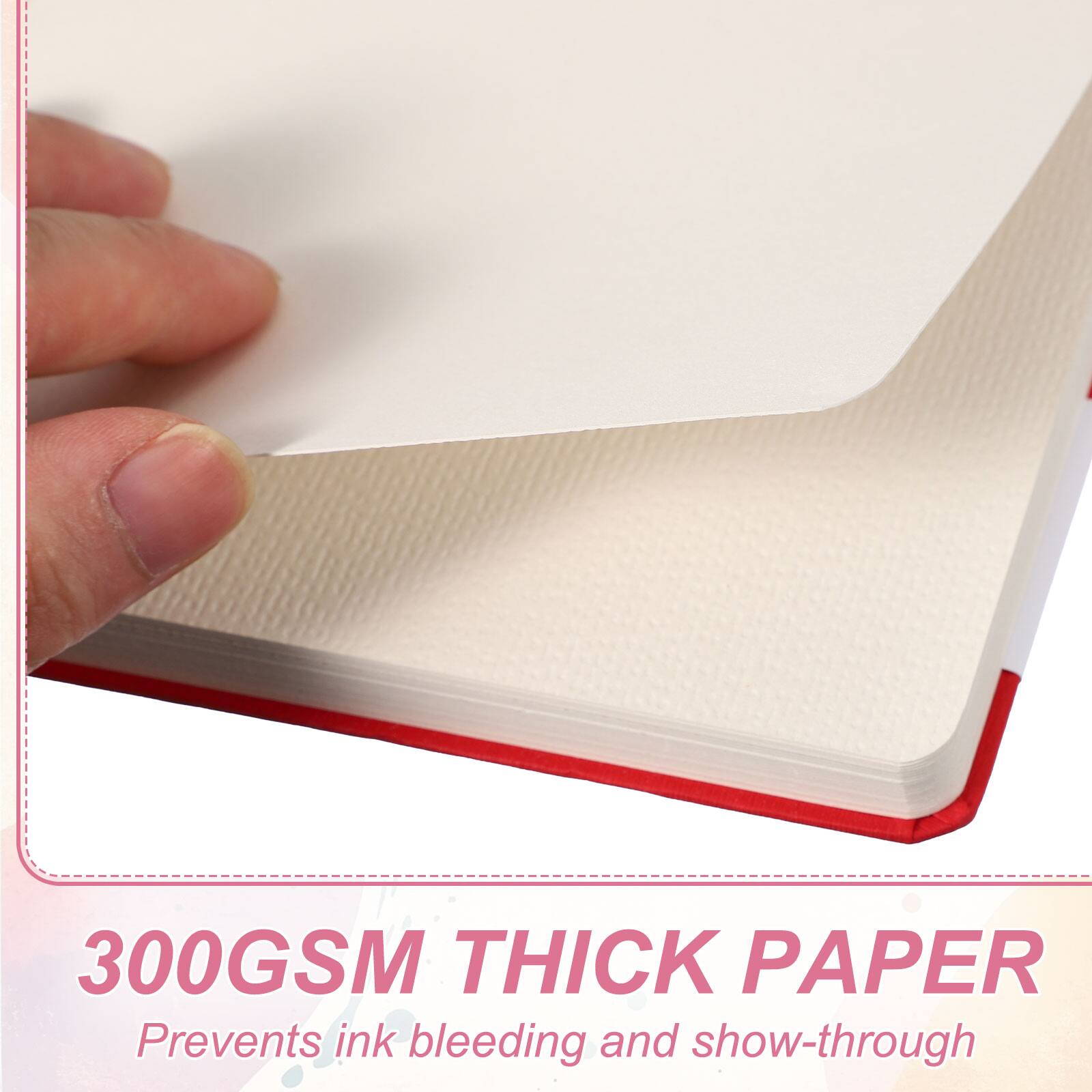 300GSM THICK PAPER  
Prevents ink bleeding and show-through