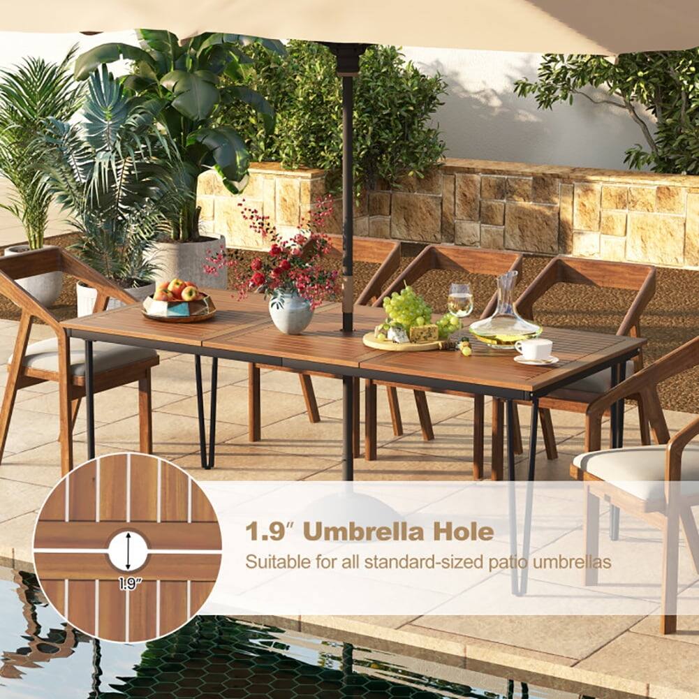1.9" Umbrella Hole  
Suitable for all standard-sized patio umbrellas