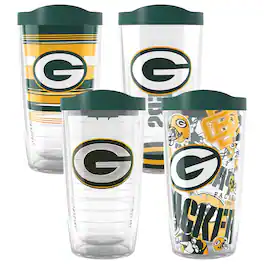 Tervis - Green Bay Packers Four-Pack 16oz. Classic Tumbler Set - Multicolor
