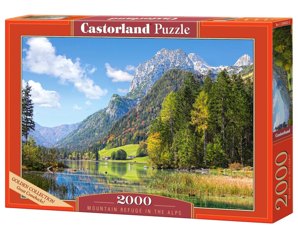 Castorland - 2000 Piece Jigsaw Puzzles, Mountain Refuge in the Alps, Germany, Idyllic Landscape, Tyrolean, C-200832-2 - Red