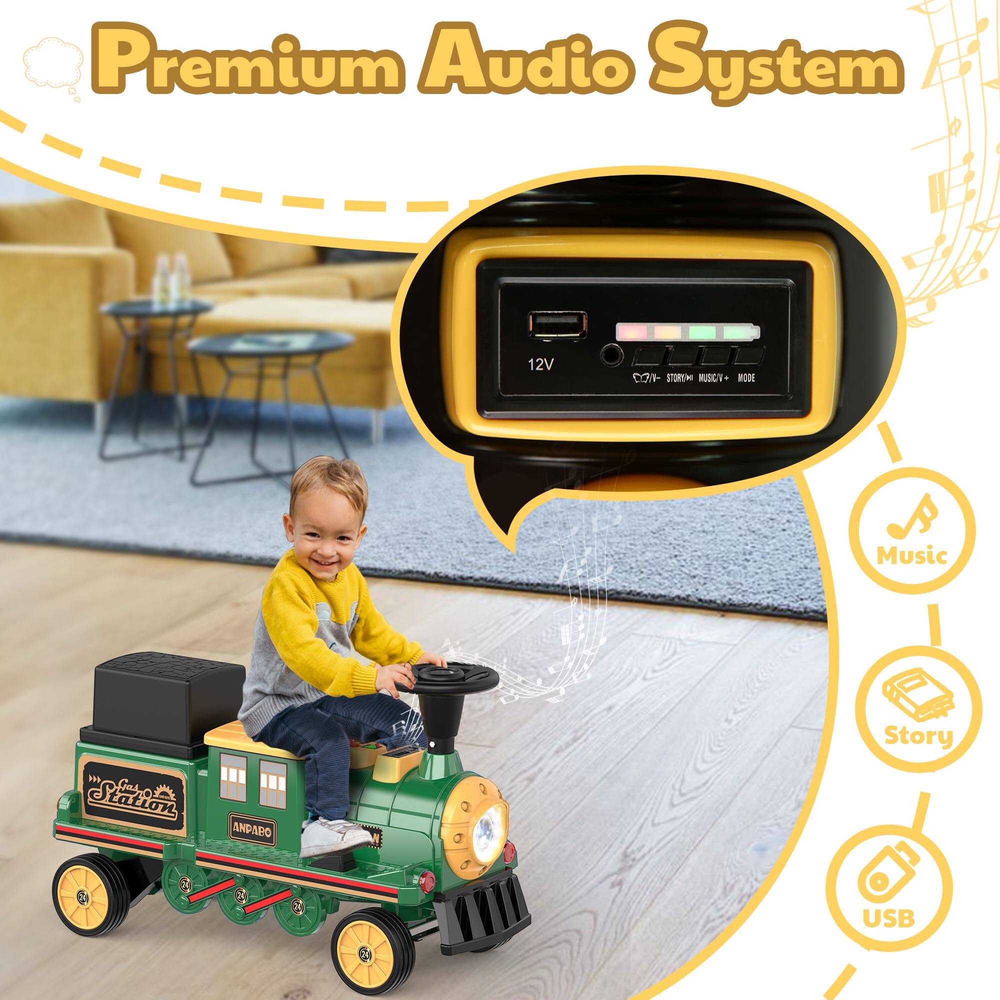 Premium Audio System  
12V  
DON- STORY MUSIC/V+ MODE  
Music  
Cras Station  
ANPAPO  
Story  
USB