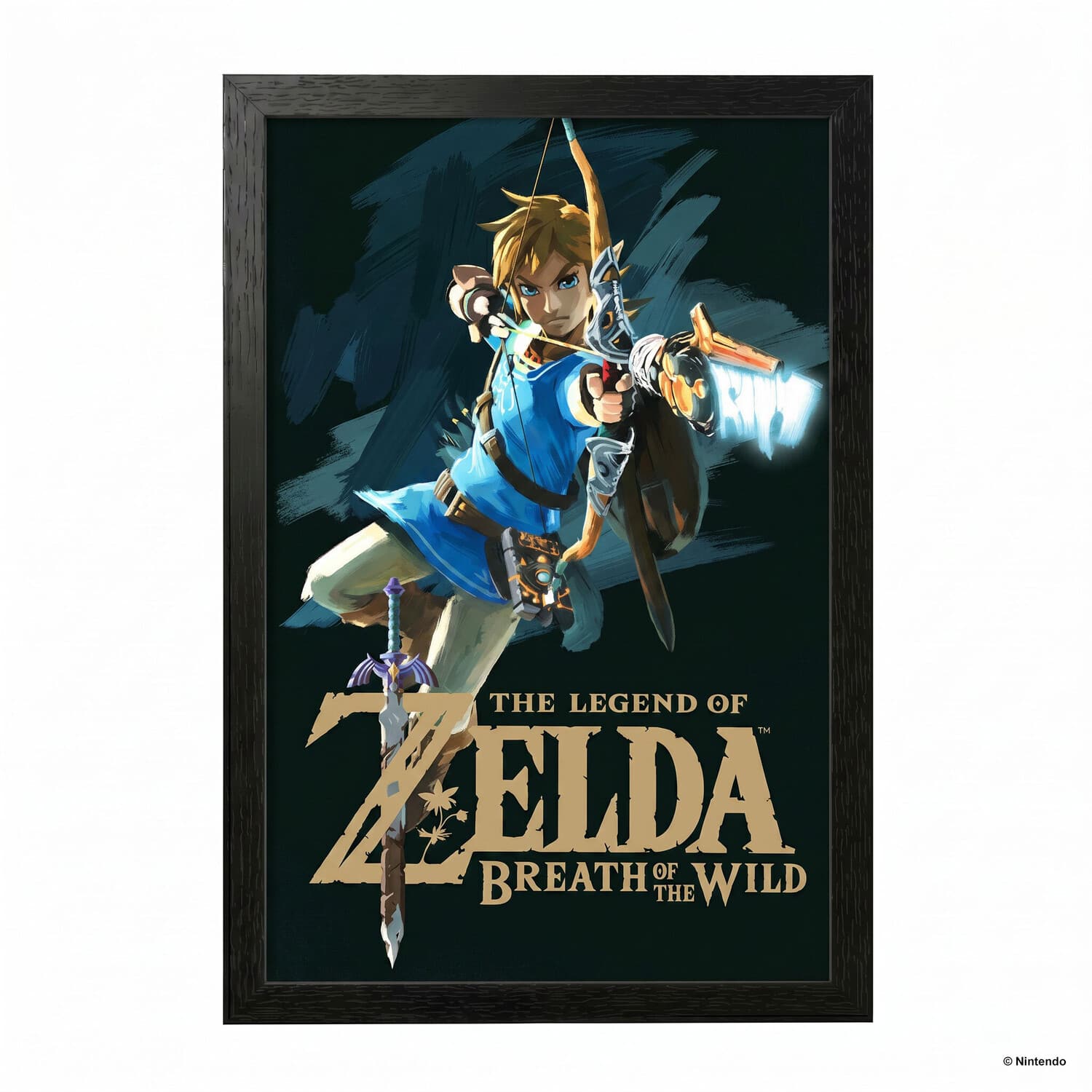 PopMarket - The Legend of Zelda: Breath of the Wild - Link with Bow - 11x17 Framed Gel Coat - Multicolor