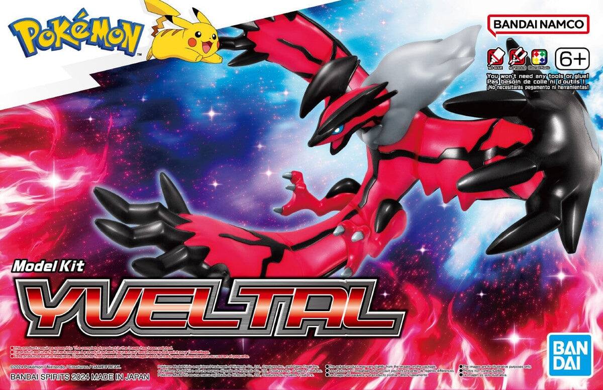 Pokémon  
Model Kit  
YVELTAL  

BANDAI NAMCO  
6+  

You won't need any tools or glue!  
Pas besoin de colle ni d'outils !  
¡No necesitarás pegamento ni herramientas!  

BANDAI SPIRITS 2024 MADE IN JAPAN