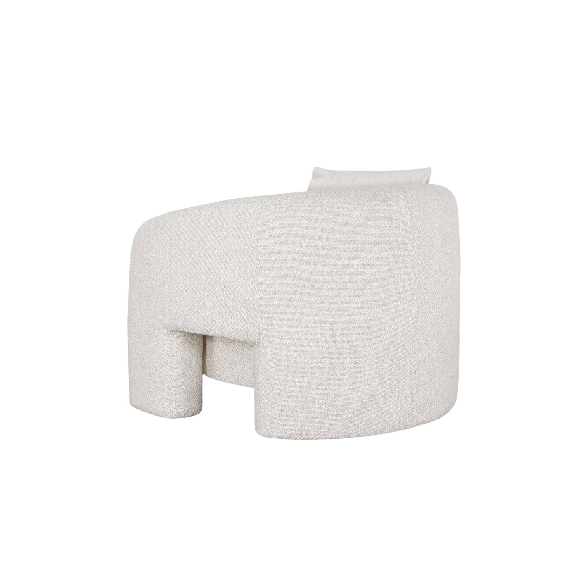 Alt View 4. Manhattan Comfort - Sylvia Modern Glam Tweed Lounge Chair - Ivory.