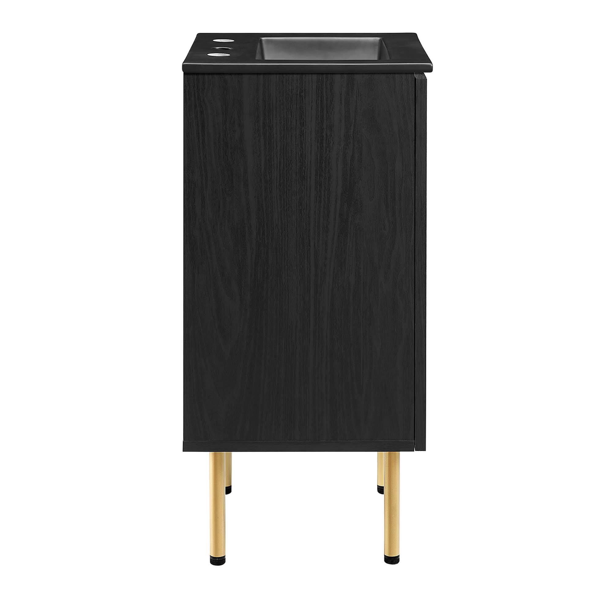 Alt View 4. Modway - Chaucer Bathroom Vanity with Black Basin Included by Modway - Black Black.