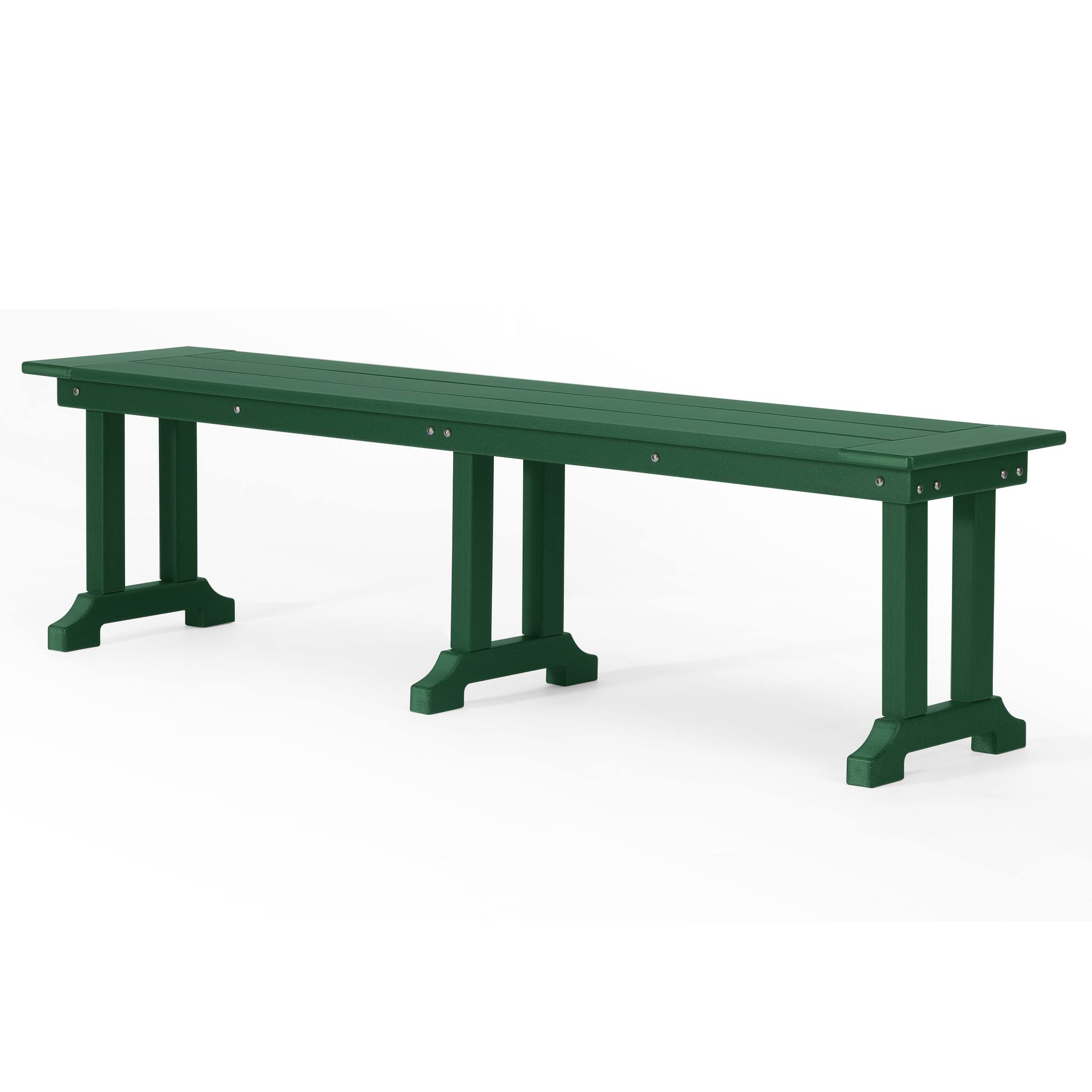 Back. WestinTrends - WestinTrends Malibu 65" Outdoor Patio Trestle Dining Bench - Dark Green.