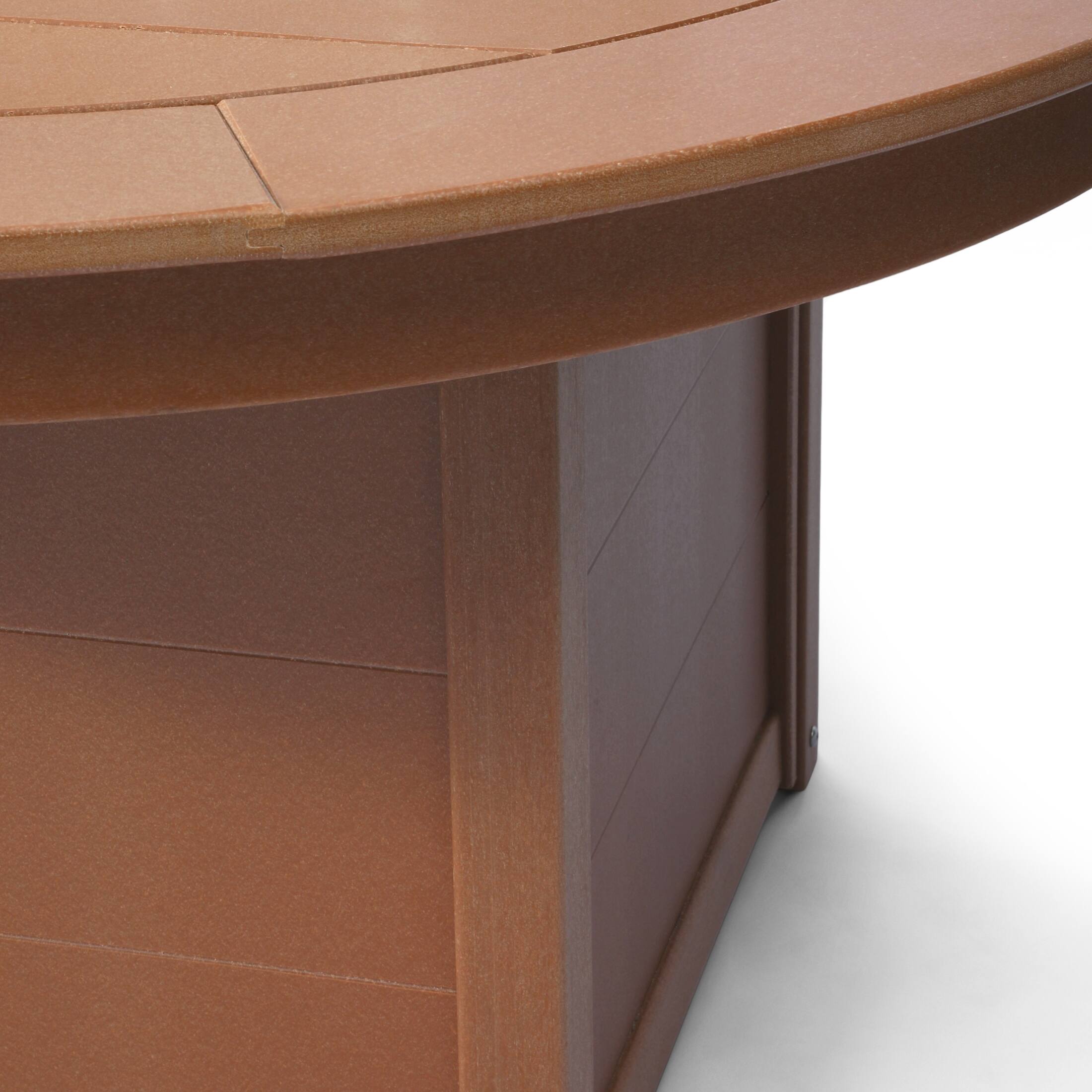 Alt View 3. WestinTrends - WestinTrends Helios 47" Modern Outdoor 55,000 BTU Patio Propane Round Fire Pit Table - Teak.