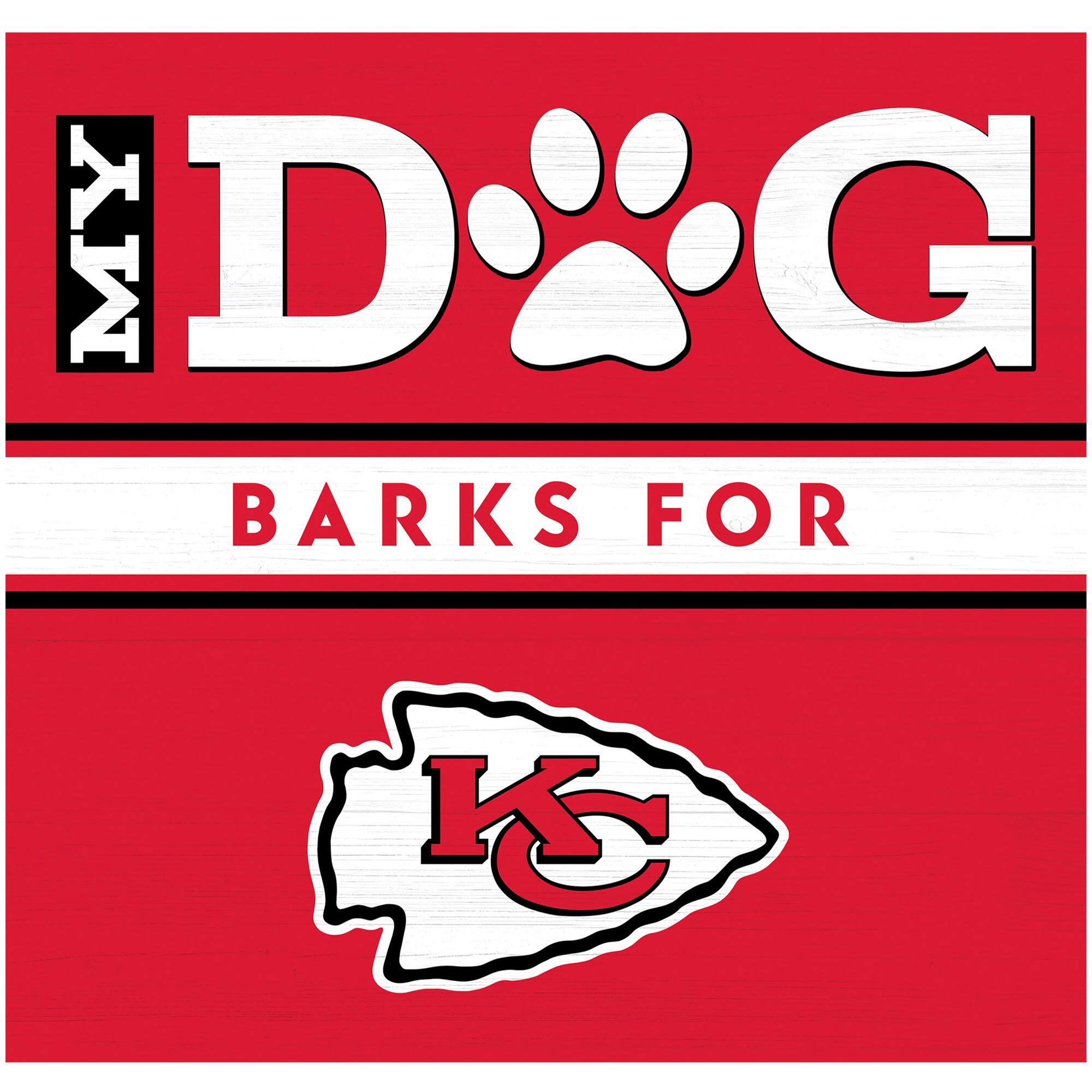 Kansas City Chiefs 10" x 10.5" Dog Barks Wood Wall Art
