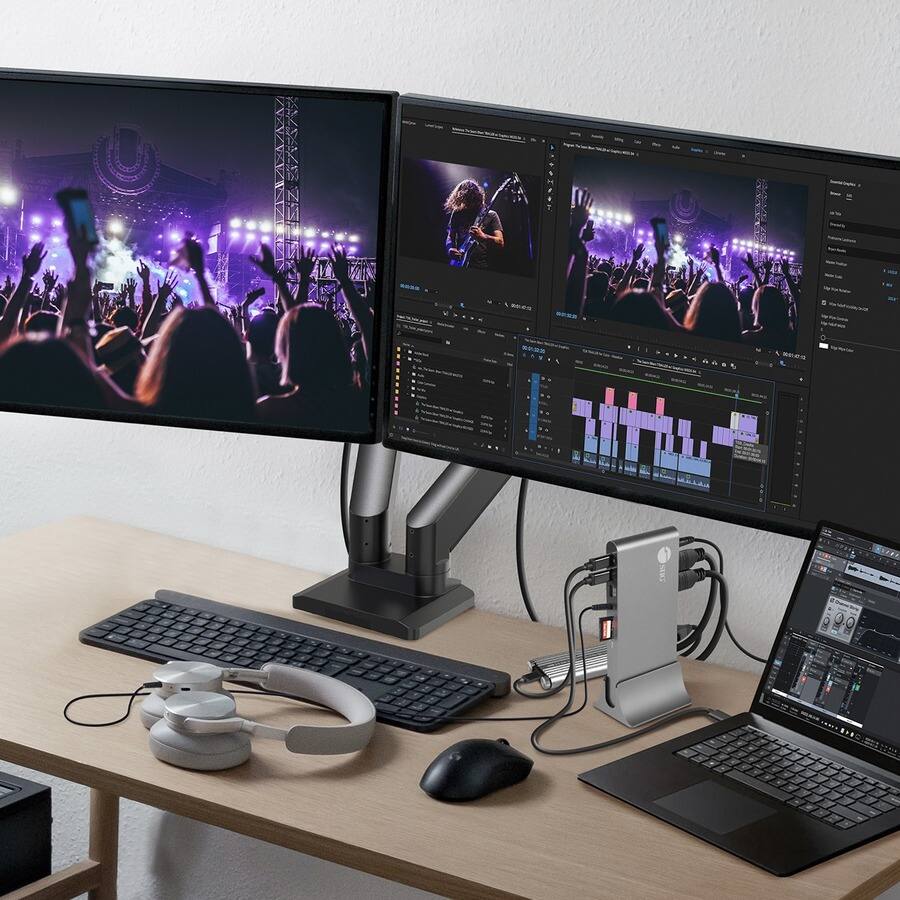 Alt View 4. SIIG Inc - SIIG USB-C Dual 4K Video MST Docking Station with 60WPD Charging - Ingenious Detachable Design - Ultra-speed Data.