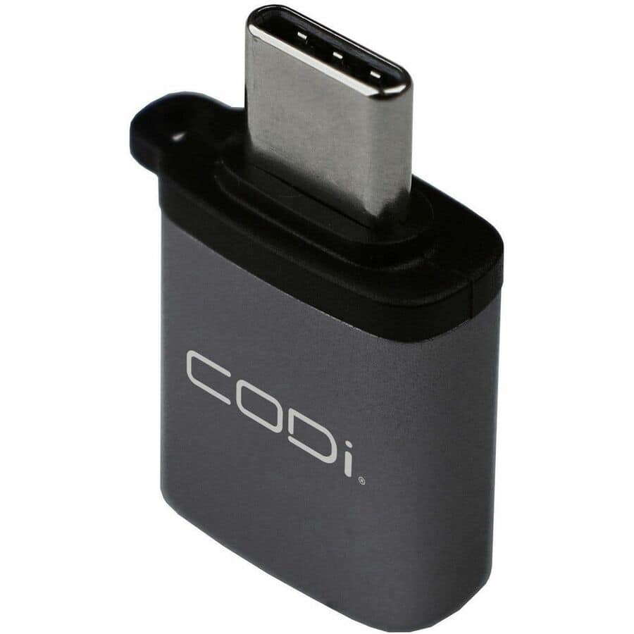 Alt View 3. CODi - CODi USB-C to USB-A Adapter w/ 10Gbps Data Transfer Speed - 1 x USB Type A - Female - 1 x USB Type C - Male - Space Gray - Gray Aluminum.