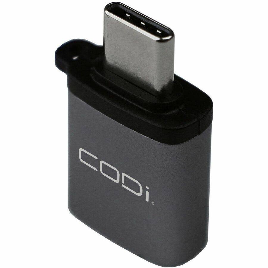 Alt View 2. CODi - CODi USB-C to USB-A Adapter w/ 10Gbps Data Transfer Speed - 1 x USB Type A - Female - 1 x USB Type C - Male - Space Gray - Gray Aluminum.