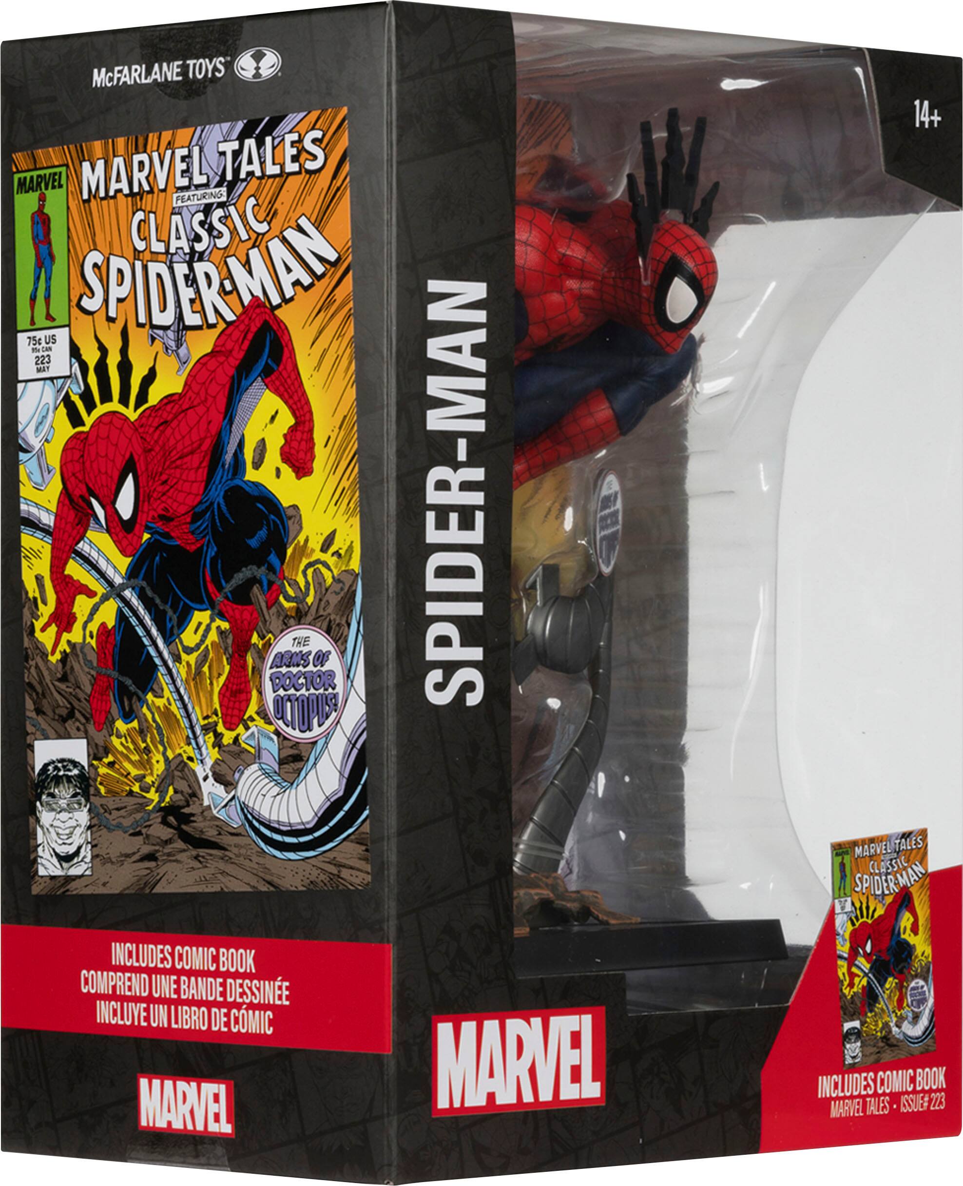 McFarlane Toys Marvel Tales Classic Spider-Man Figure with Comic Book Included.