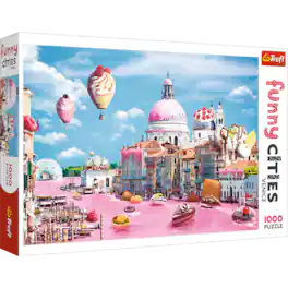 Trefl - Red Funny Cities Sweets in Venice 1000 Piece Puzzle - Multicolor