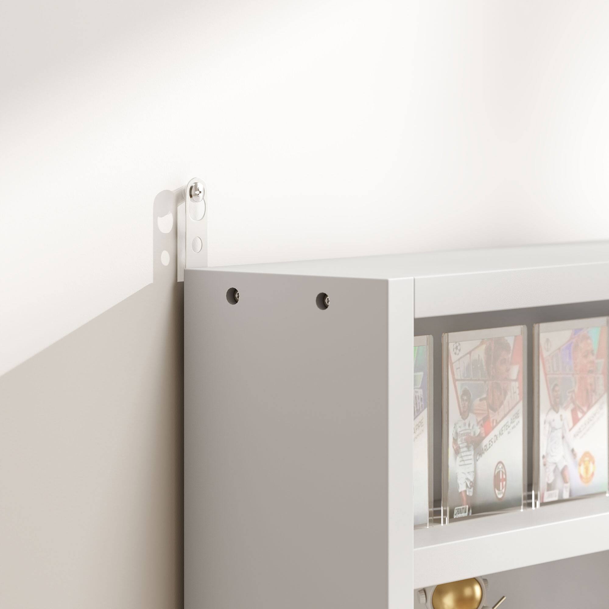 Alt View 8. Homcom - 5-Tier Display Cabinet, Glass Door Cabinet with Adjustable Shelves, Wall-Mounted Display Case for Playroom, Bedroom - White.