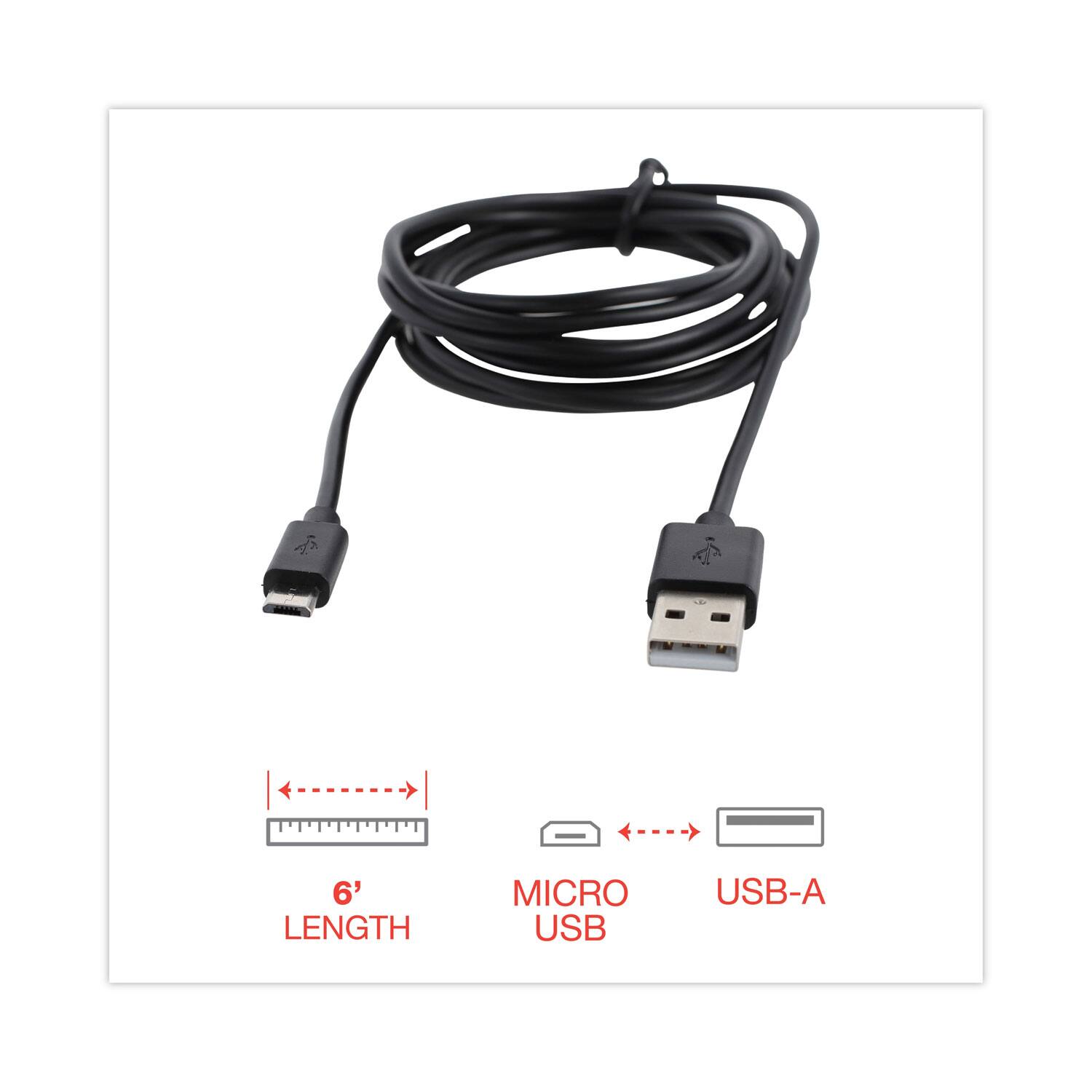 6' LENGTH MICRO USB USB-A