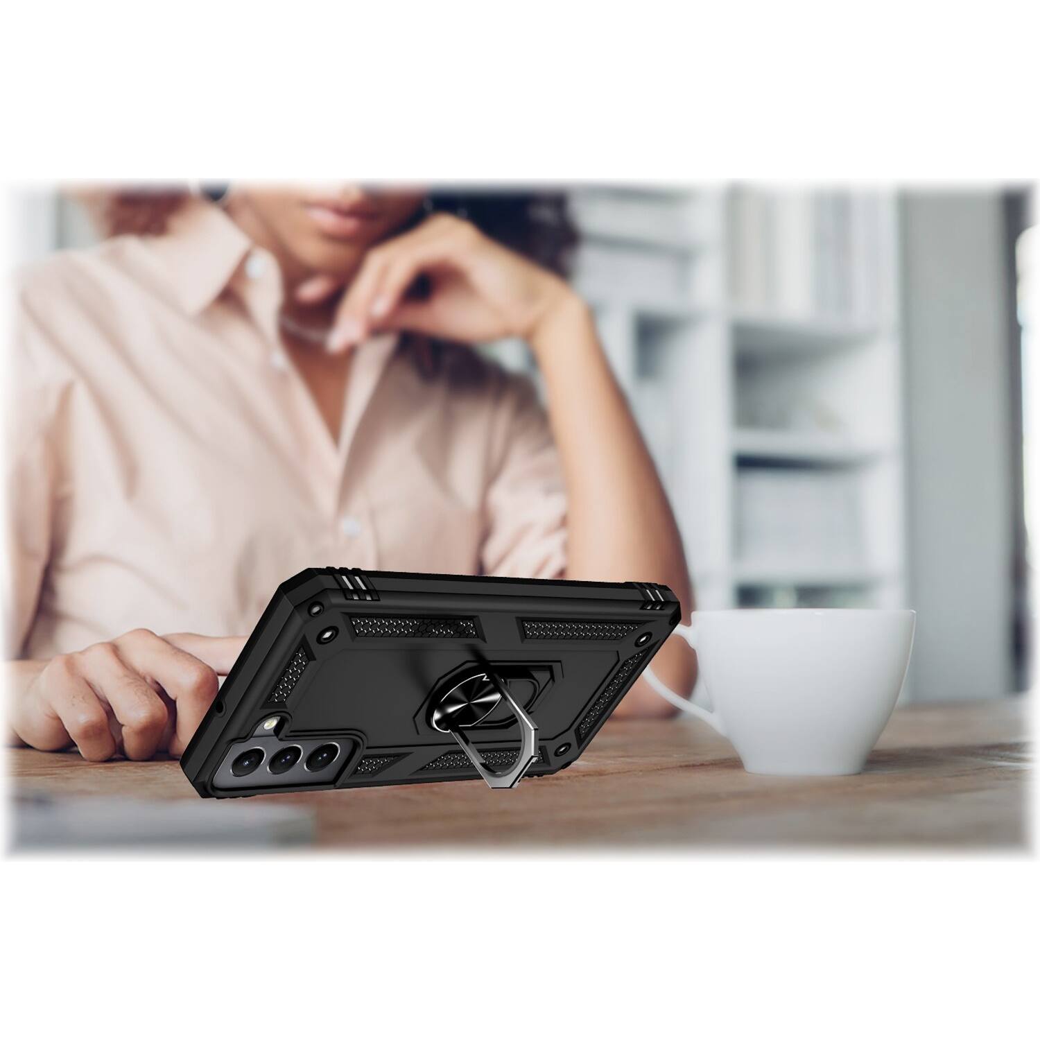 Alt View 16. SaharaCase - Military Kickstand Series Case for Samsung Galaxy S22+ - Black.