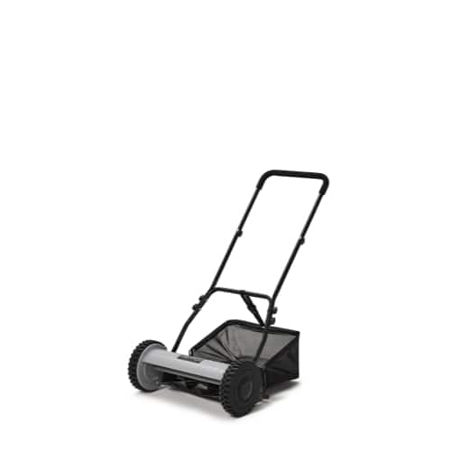 Dapper Supply - 16-Inch Push Reel Lawn Mower with Grass Catcher, 5-Blade Manual Hand Mower, Adjustable Cutting Height - Black